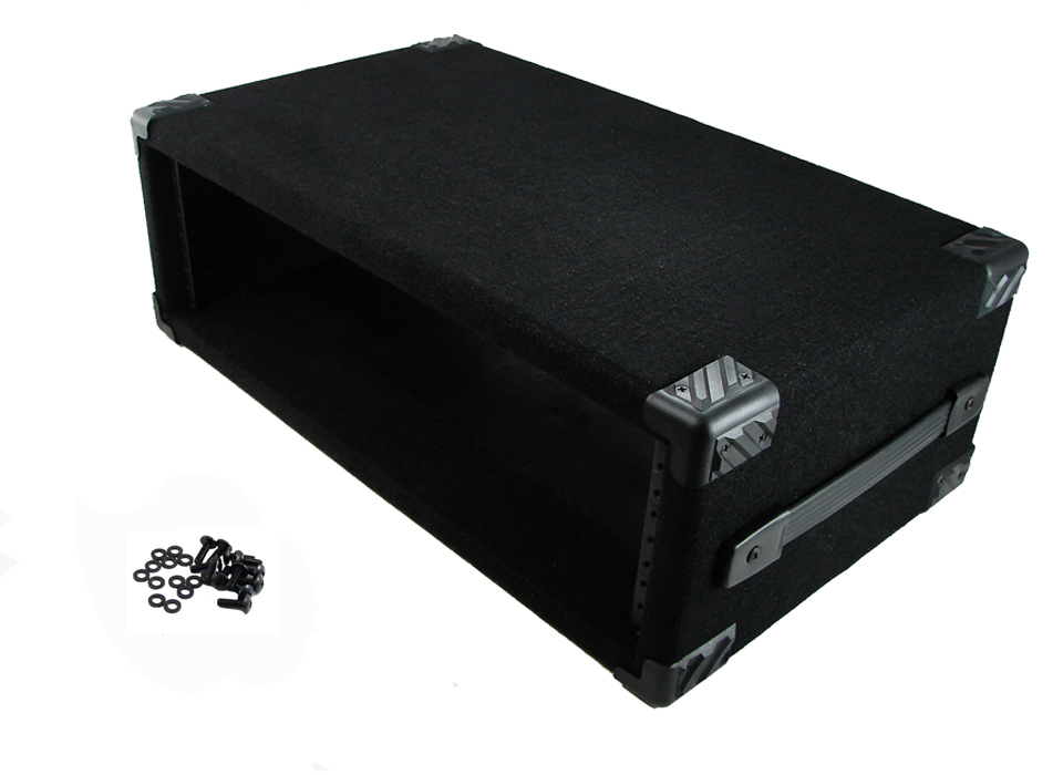 PROCRAFT 3U 12″ Deep Rack Case in Black Carpet Wrap – Side Handle w/ Rack Screws