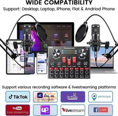 Podcasting Equipment Bundle, BM-800 Studio Kit with Voice Converter for Gamer…