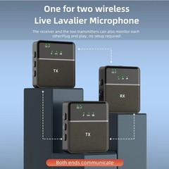 Bluetooth 2.4G Two-Way Wireless Lavalier Microphone Audio Recording Lapel MicJd
