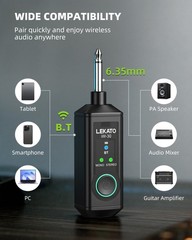 LEKATO iW-30 Bluetooth One/Dual Receivers 48kHz/24bit Stereo Audio f/Audio Mixer