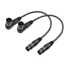 Right Angle XLR Cable, Adjustable-Angle Male to Straight Female Microphone Ca…