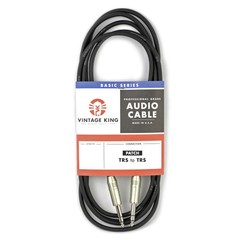 Vintage King Audio Basic Series Studio Patch Cable TRS to TRS – 1′
