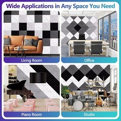 Eco-Friendly Sound Absorbing Panels, 18-Pack 12″x12″ for Home & Office