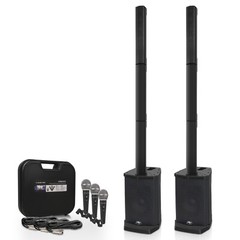 Sound Town 2 Powered Subs, 2 Column Speakers, 3 Handheld Mics (CARPO-L1MKT3)