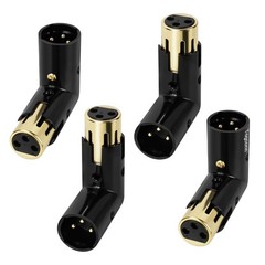 Heavy Duty XLR Male to Female 4 Pack – 90° Adapter