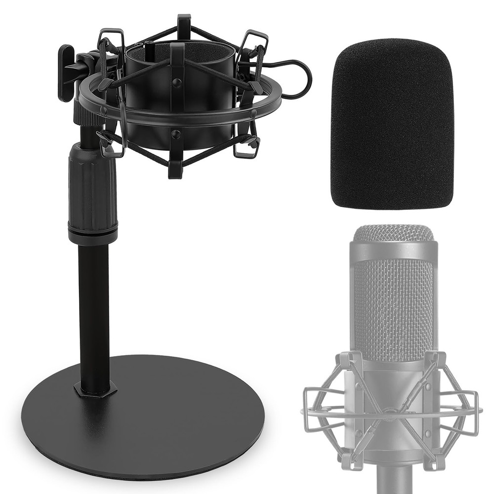 Frgyee Upgraded AT2020 Desktop Mic Stand, Adjustable Stand