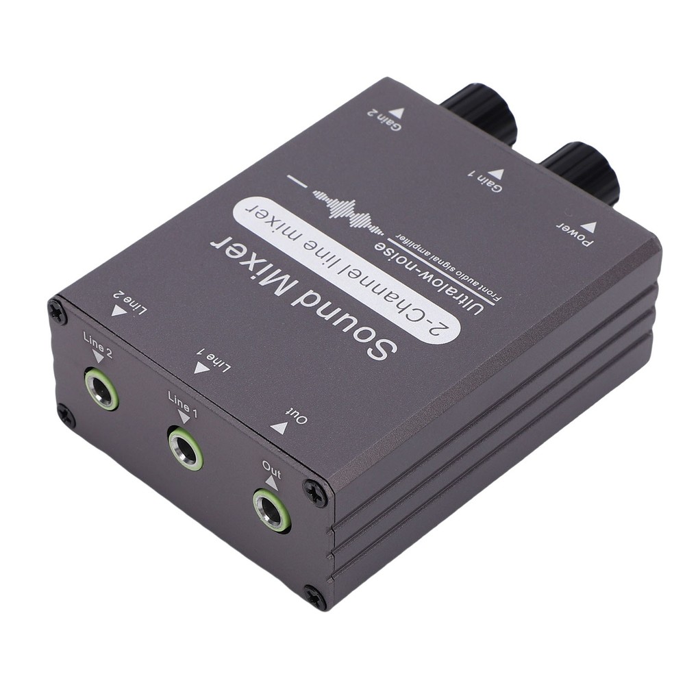 2 Channel Mixer Durable Sound Switcher For Computer Use Gray Easy To Use