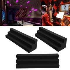 Useful Corner Bass Trap Sound Absorbing Acoustic Foamed Tile for Studio (Black)