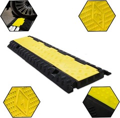 Cable Ramp 2 Pack of 3 Channel PVC Rubber Cable Protector, 44000lbs Capacity …