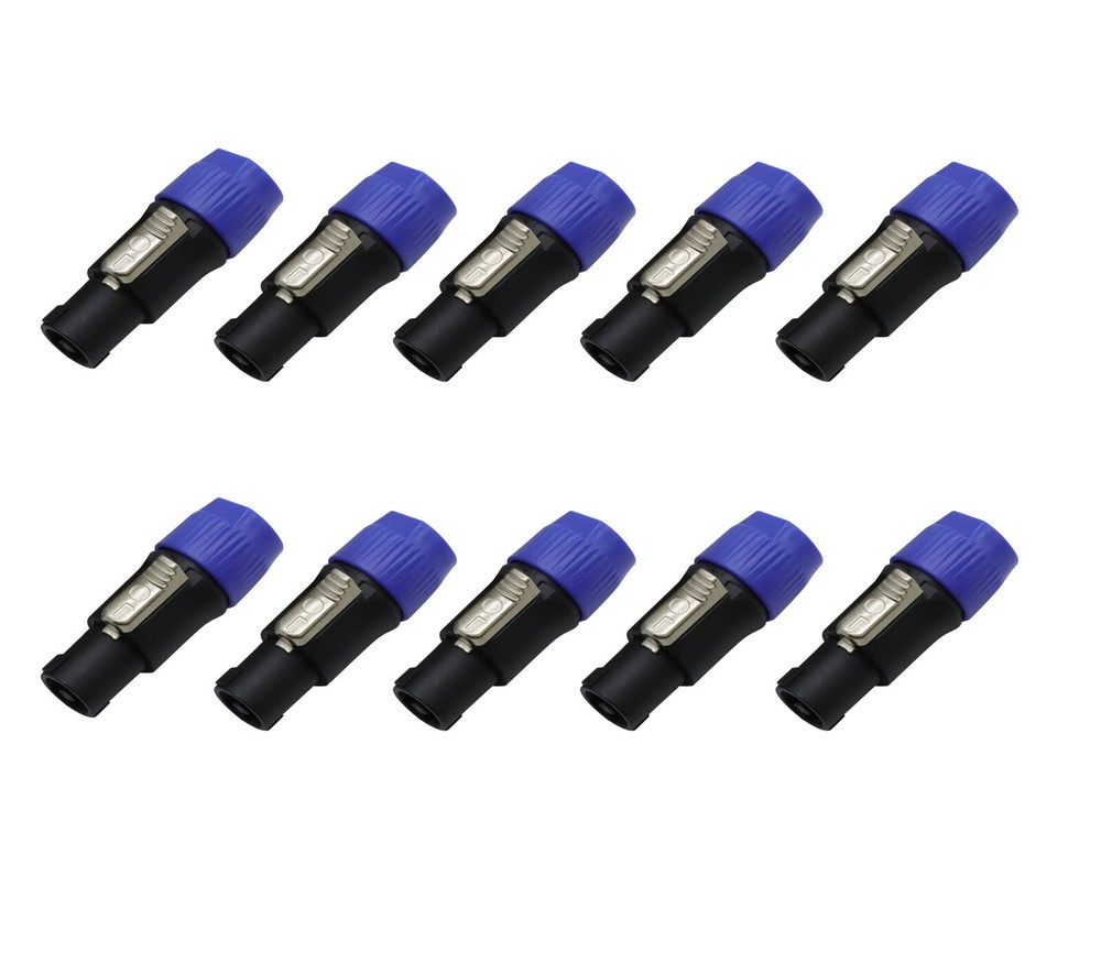 10X 4 Pole NL4FC Male Plug Speakon Connector Fit for Audio Loudspeaker Cable