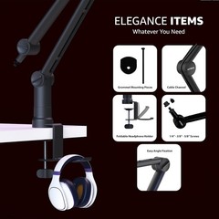 Adjustable Scissor Arm Mount for Gaming & Streaming