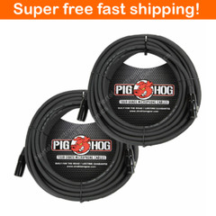 New – 2 Pack Pig Hog PHM100 XLR High Performance 8mm Microphone Cable, 100 Ft