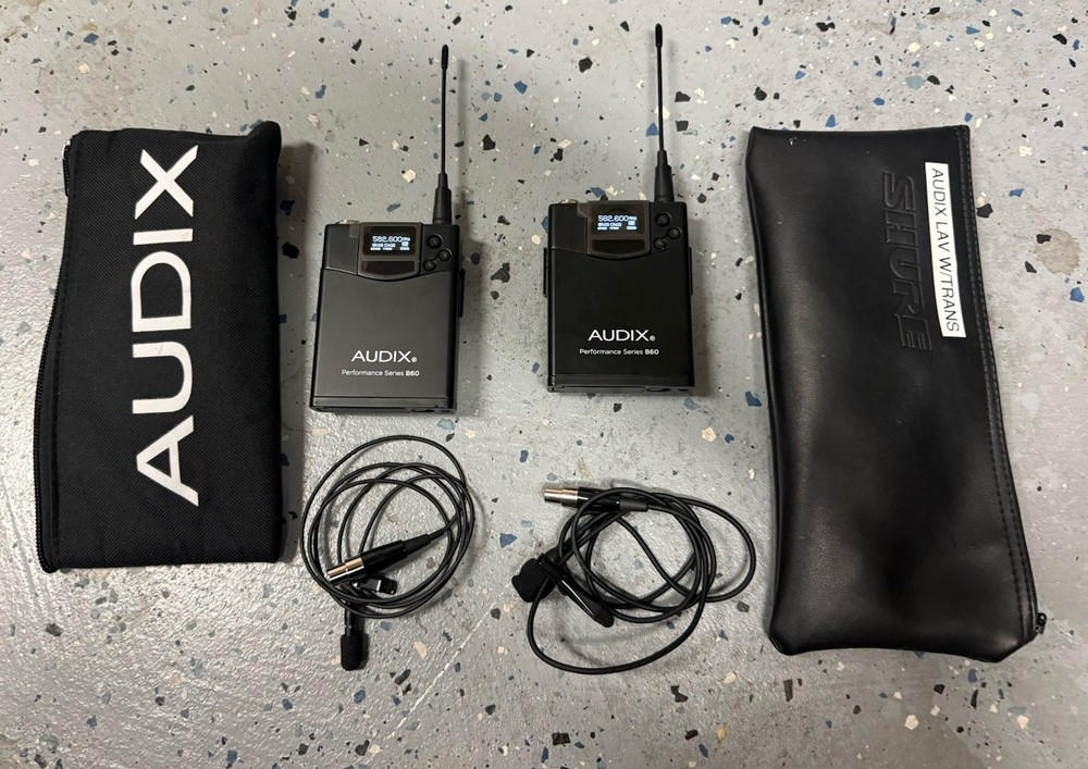 Used Audix B60 Bodypack Transmitters (522 to 586 MHz) L5 & ADX 10 Mics – Tested!