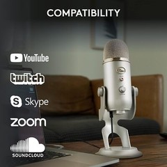 Blue Yeti Professional USB Recording Microphone – Silver In Box