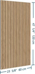 4-Piece Wood Slat Wall Panel for Interior Wall Decor Noise Cancelling 47.2″ x…