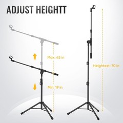 Microphone Stand for Light Microphone less than 1 LB – Tripod Boom Arm Mic St…