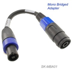 6-inch Neutrik Speakon NL4FX Male to Female Mono-Bridged 12AWG Adapter Cable