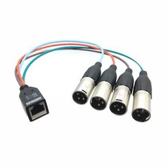 RJ45 Female to 4 each Balanced XLR Male Breakout Adapter