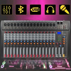 Pro 16 Channel Power Mixer Audio Mixing Console 16 DSP w/USB 110-220V Bluetooth