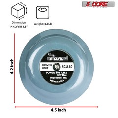 5 Core Compression Driver 2″ Horn Tweeter 600W Titanium Diaphragm 16 Ohms