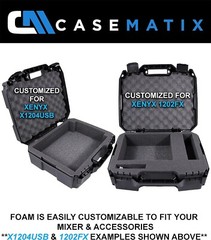 17 Inch Hard Shell Audio Mixer Travel Case for Behringer Xenyx X1204USB, 1204USB