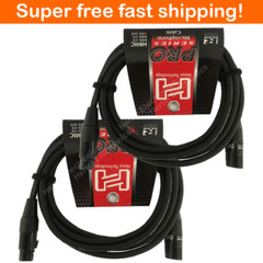 2 Pack Hosa Pro Microphone Cable HMIC-010, REAN Connectors XLR3F to XLR3M 10Ft