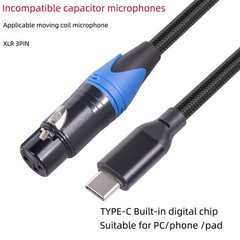 USB C Male to XLR Female Microphone Cable 10 FT, Type-C XLR Stereo Audio Cord…
