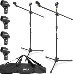 Universal Tripod Microphone Stand – Pair of Adjustable Height 27.5” to 52” High