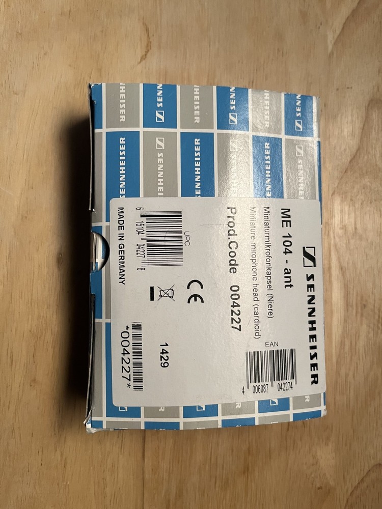 Sennheiser ME 104 ANT cardioid lavalier mic capsule with MZW104 windscreen