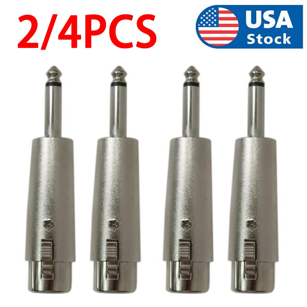3pin XLR Female to 1/4″ 6.35mm Mono Male Plug Audio Cable Microphone Mic Adapter