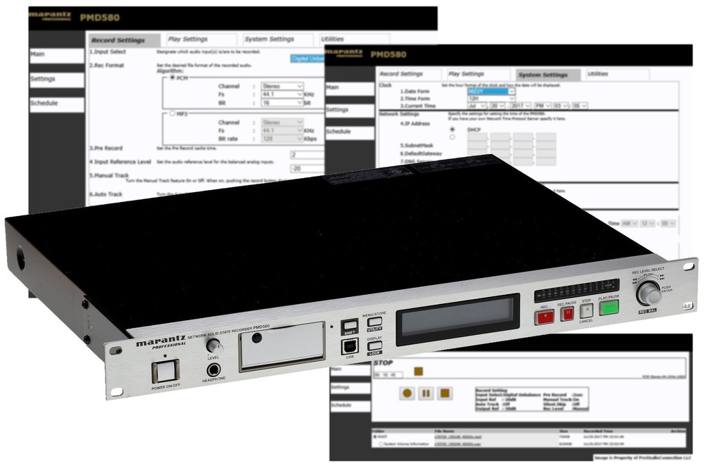 Marantz PMD580 Balanced XLR AES Digital Networked Solid State Recorder Rackmount