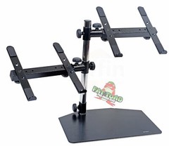 Double DJ Laptop Stand – 2 Tier PA Equipment PC Table Monitor CD Player Speakers