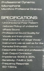 Professional Style Handheld Karaoke DJ Band PA Vocal MICROPHONE w/ Case & Cable