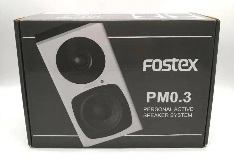 Fostex Active Speaker PM0.3 White Black Pair Set Used Working Condition with Box