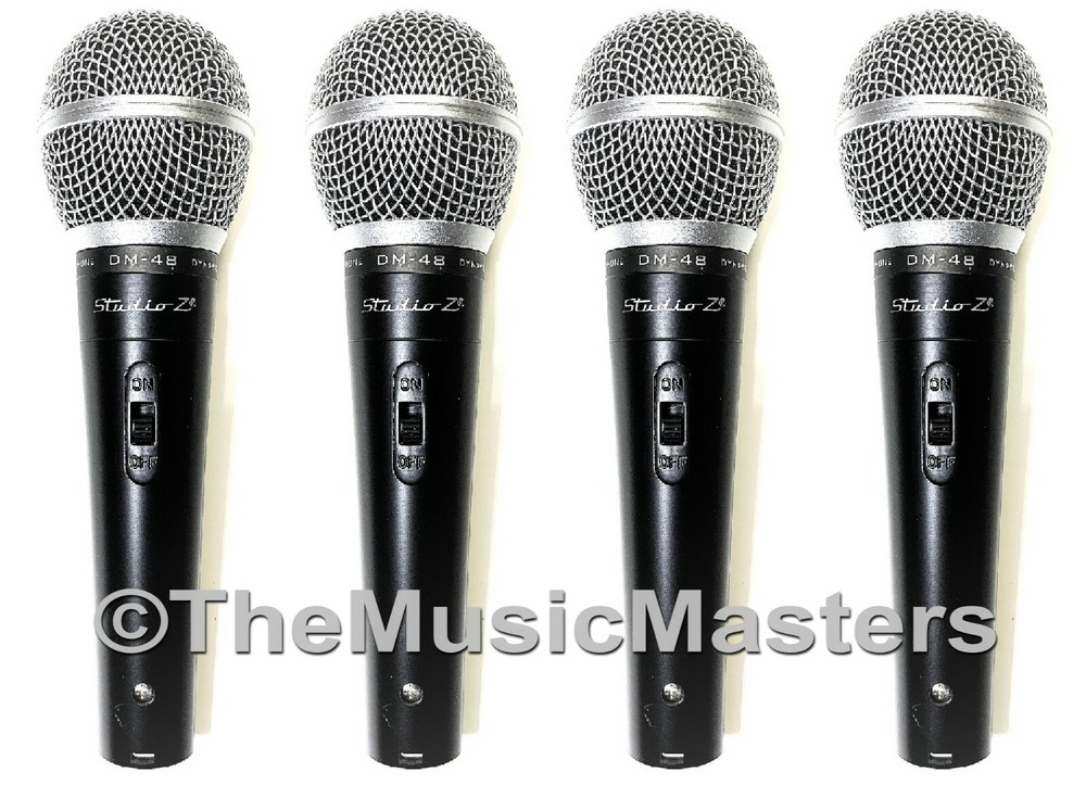 4X Dynamic Handheld Professional MICROPHONES w/ Case Bands DJs Karaoke PA Vocals