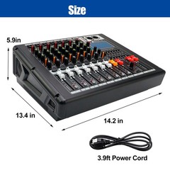 Pro Power Mixer 2000W 10 Channel Audio Mixing Amplifier 16 DSP w/ USB 110-220V
