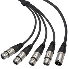 Studio XLR Y Cable 3Pin Metal Connectors 4 Female Port Signal Transmission