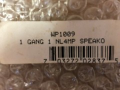 Pro Co WP1009 1NL4MP Speakon Wallplate Single Gang