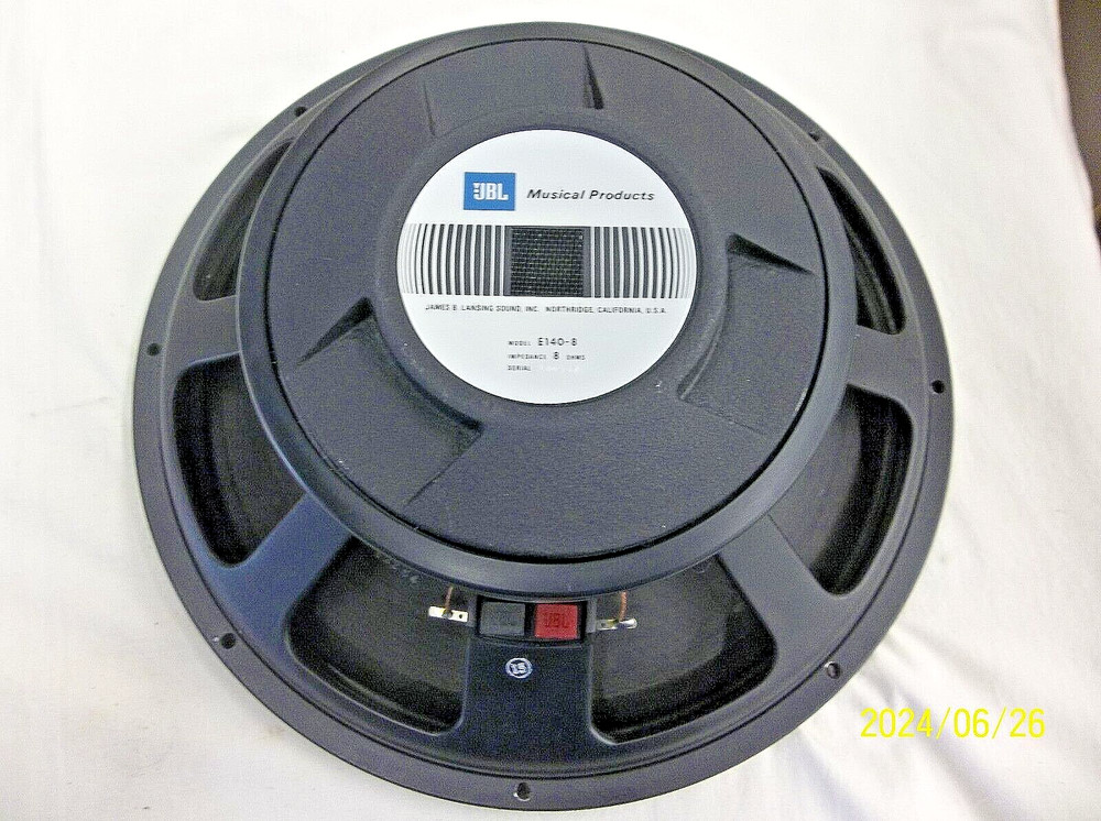 Vintage JBL E140-8 Bass Speaker – 200 WRMS, 15 inch, 8 ohms – Works Perfect