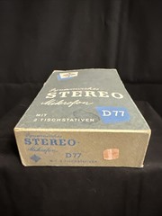 Vintage D77 Telefunken Stereo Microphone with Box and Stand-Parts Only
