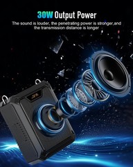 30W Voice Amplifier with Wireless Microphone, IPX6 Waterproof Amplifier Wirel…