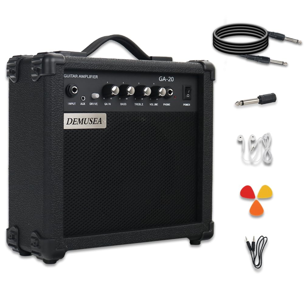 Demusea Electric Guitar Amplifier 20w Amp Starter Beginner 20W, Black