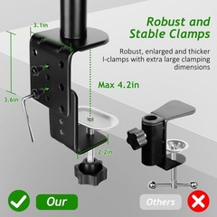 Frgyee Mic Boom Arm, Adjustable Height Overhead Microphone Stand with Heighte…