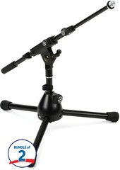 K&M 25950 Extra Low Profile Tripod Base Boom Mic Stand (2-pack)