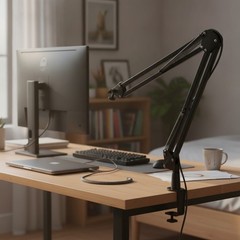 BM88 Low Profile Microphone Arm: Securely Mounts to Desks Up to 2.4 Inches