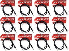 12 Rockville RCTR106B Black 6′ 1/4“ TRS to 1/4“ TRS Cable 100% Copper
