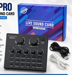 V8 Pro Portable Audio Mixer USB/3.5mm Bluetooth Reverb EQ for Streaming