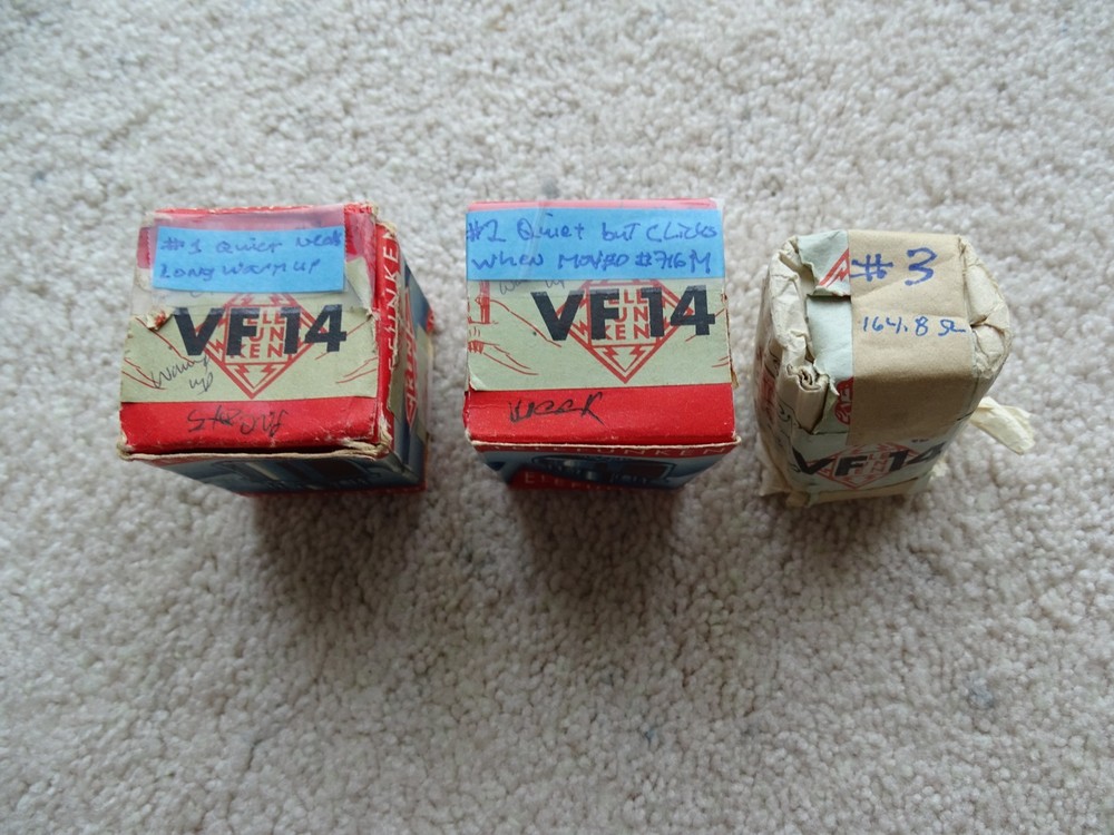 Telefunken-Neumann VF14 tubes VERY RARE-for U47 / U48 Microphones-TEST GOOD