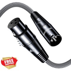 RIKSOIN XLR Cables 16.4ft 5M Nylon Braided Gray Mic Cable