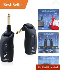High-Quality Wireless Guitar Transmitter Receiver – Rechargeable & Plug and Play